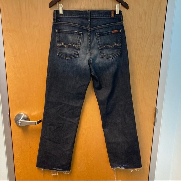 𝅺7 FOR ALL MANKIND Sz 29 Relaxed Distressed  Hem Button Fly Jeans - Picture 4 of 9